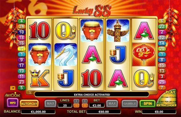 lucky 88 pokies 5 reel gameplay